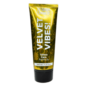 Velvet Vibes tattoo care cream tube.