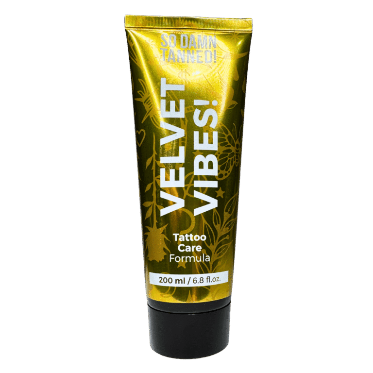 Velvet Vibes tattoo care cream tube.