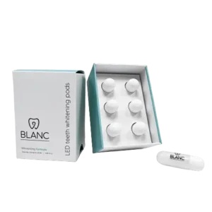 Blanc LED teeth whitening pads and formula.
