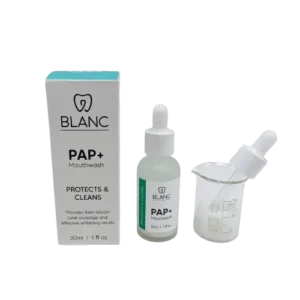 Blanc PAP+ mouthwash for fresh breath and whitening.